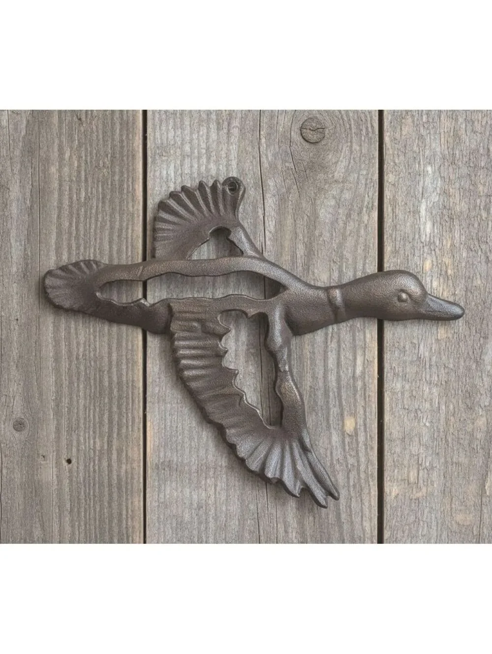 Vintage Cast Iron Wall Mounted Duck in Flight Decorative Accent Piece  11